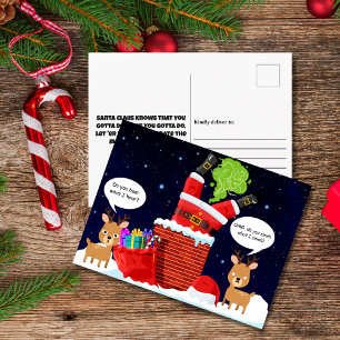 トナカイの臭いクリスマスおもしろい漫画 シーズンポストカード
