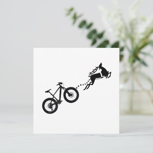 トナカイの角のマウンテンバイクに乗るクリスマスの騎手 シーズンカード (スタンド正面)