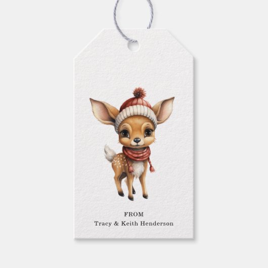 トナカイの贈り物ラベル ギフトタグ (正面)