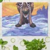 トナカイの贈り物&アクセサリー キッチンタオル (折り畳み)