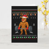 トナカイの赤鼻ジムトレーナー クリスマスのせいで汚いTシャツ カード (黄色い花)