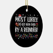 トナカイの走クリスマスに乗り越える可能性が高い セラミックオーナメント (右)