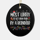 トナカイの走クリスマスに乗り越える可能性が高い セラミックオーナメント (左)