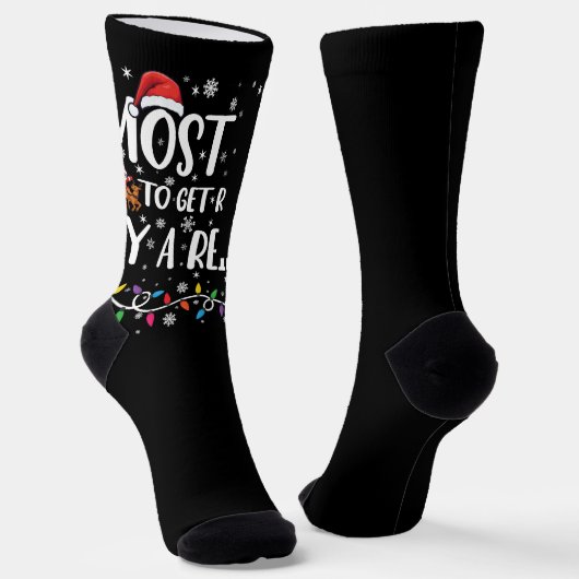 トナカイの走クリスマスに乗り越える可能性が高い ソックス (傾斜あり)