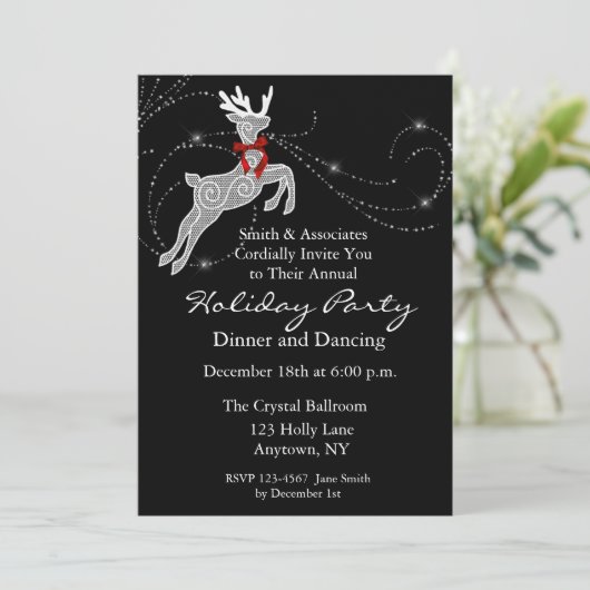 トナカイの輝きの休日のパーティの招待状 招待状 (スタンド正面)