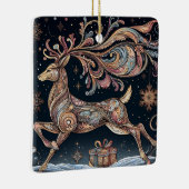 トナカイの輝き：クリスマスカラフル セラミックオーナメント (右)