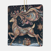 トナカイの輝き：クリスマスカラフル セラミックオーナメント (左)