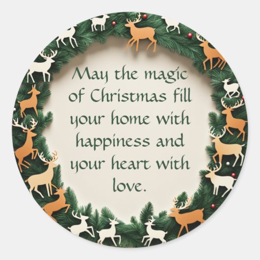 トナカイの輪 ラウンドシール (正面)