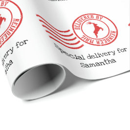 トナカイの郵便でかわいいクリスマスに配達 ラッピングペーパー