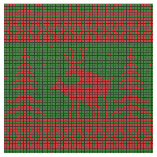 トナカイの醜いクリスマス ファブリック (クローズアップ)