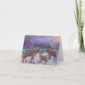 トナカイの降雪の休日カード シーズンカード (裏面)