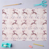 トナカイの離れ花のクリスマス 薄葉紙 (クラフト)