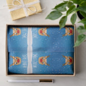 トナカイの雪パーソナライズされた青 薄葉紙 (ギフト)