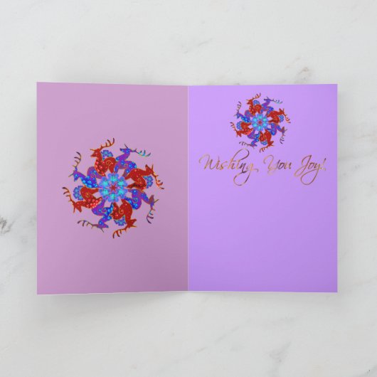 トナカイの雪片の休日の挨拶状 シーズンカード (内部)