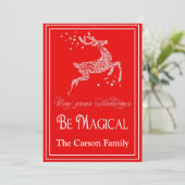 トナカイの魔法のクリスマスカード-休日カード シーズンカード (スタンド正面)