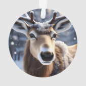 トナカイの魔法：サンタのロイヤルコンパニオンのクローズアップ オーナメント (裏面)