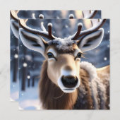 トナカイの魔法：サンタの忠実な相棒のクローズアップ 招待状 (正面/裏面)