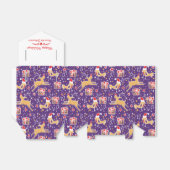 トナカイの鳥の紫の赤いクリスマスギフトボックス フェイバーボックス (折り畳みなし)