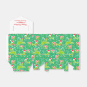 トナカイの鳥の緑の赤いクリスマスパターンのギフトボックス フェイバーボックス (折り畳みなし)