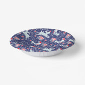 トナカイの鳥模様の濃い青の赤 ペーパーボウル (傾斜あり)