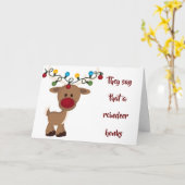 トナカイの鳴き声なし – 彼はクリスマスを話す カード (黄色い花)