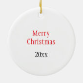 トナカイの黒い帽子の口ひげパーソナライズされたの休日 セラミックオーナメント (裏面)