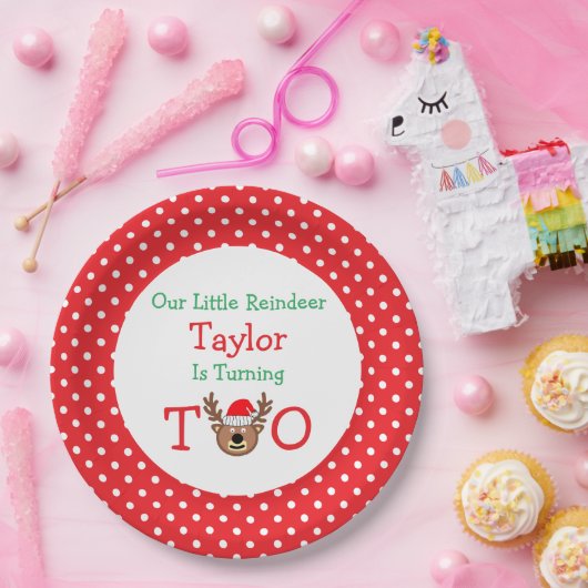 トナカイの2番目の誕生日 ペーパープレート (パーティー)
