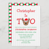 トナカイの2番目の誕生日 招待状 (正面/裏面)