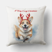 トナカイの〔雄ジカの〕枝角が舞うクリスマスコルギ クッション (裏面)