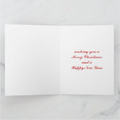 トナカイの〔雄ジカの〕枝角でクリスマスコルギをパーソナライズ カード (内部)