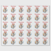 トナカイの〔雄ジカの〕枝角とコルギ聖降誕祭 ラッピングペーパー (フラット)