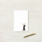 トナカイの(雄ジカの)枝角のクリスマスのおもしろいで黒い実験室 ポストイット (デスク上)