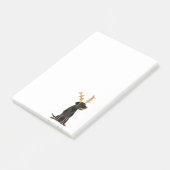 トナカイの(雄ジカの)枝角のクリスマスのおもしろいで黒い実験室 ポストイット (アングル)