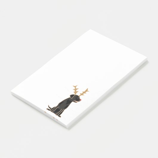トナカイの(雄ジカの)枝角のクリスマスのおもしろいで黒い実験室 ポストイット (アングル)
