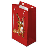 トナカイの(雄ジカの)枝角のクリスマスの芸術のおもしろいなビーバー スモールペーパーバッグ (正面アングル)