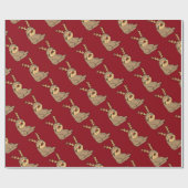 トナカイの(雄ジカの)枝角のクリスマスの芸術のかわいい怠惰 ラッピングペーパー (フラット)