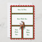 トナカイは最高のクリスマスファルトカードを願う 案内状 (裏面)