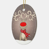 トナカイは雪の灰色のオーナメント セラミックオーナメント (左)