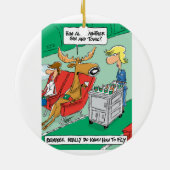 トナカイは飛ぶ方法を知っています! セラミックオーナメント (裏面)