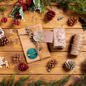 トナカイへのギフトのピンク赤面金ゴールドクリスマスツリー ギフトタグ