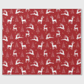 トナカイよくはしゃぐと木の包み紙 ラッピングペーパー (フラット)