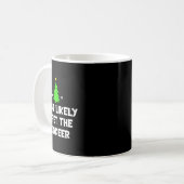 トナカイを撫でる可能性大!面白いクリスマスのデザイン コーヒーマグカップ (正面左)