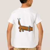 トナカイを着た可愛いダシュント〔雄ジカの〕枝角 Tシャツ (裏面)