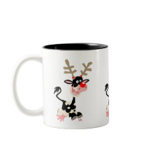 トナカイを装うかわいいマンガの牛