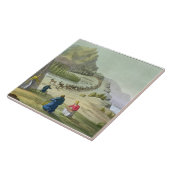 トナカイを、ラプランドは集めて、「Le Costuからの47をめっきします タイル (側面)