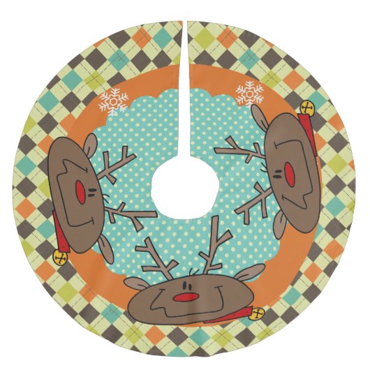 トナカイアーガイルーホリデーツリースカート ブラッシュドポリエステルツリースカート (正面)