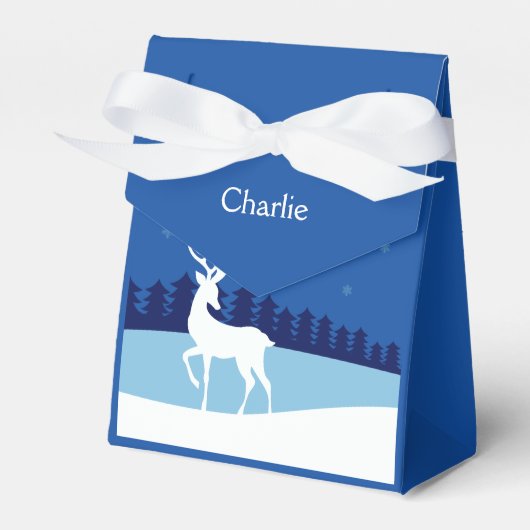 トナカイイラストレーションカスタム文字お願いボックス フェイバーボックス (正面サイド)