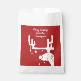 トナカイイラストレーションカスタム文字優先バッグ フェイバーバッグ