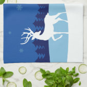 トナカイイラストレーション名前をカスタムするキッチンタオル キッチンタオル (折り畳み)