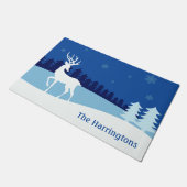 トナカイイラストレーション名前をカスタムするドアマット ドアマット (アングル)